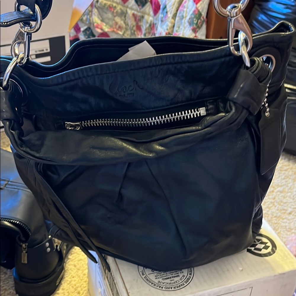 Coach Black Leather Women's Bag